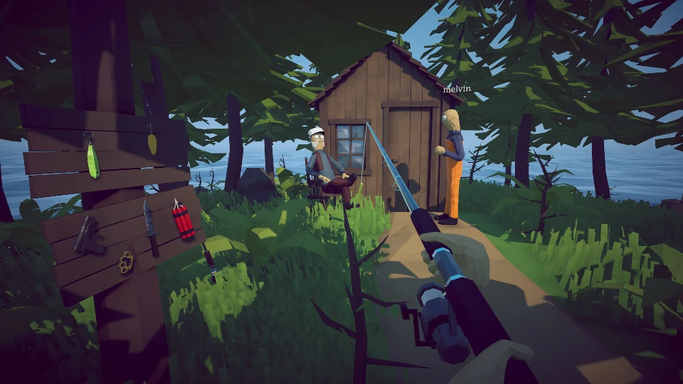 The Forest island: trees, a lake, and the swamp where you gather leeches